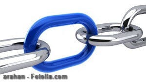 Kette - blaues Kettenglied