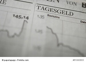 Tagestgeld Chart Nahaufnahme Zeitung