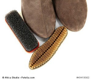 Brush for suede shoes, isolated on white