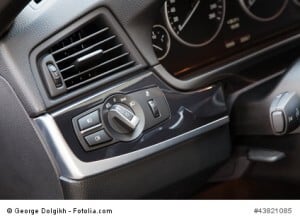 Lights switch in a luxury car