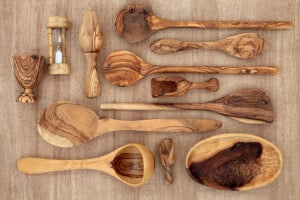 Küchenaccessoires aus Olivenholz