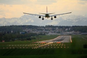 Ein startendes Flugzeug