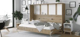 Minimalistisches innere Design mit Bett