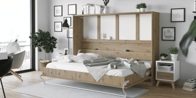 Minimalistisches innere Design mit Bett