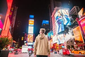 Werbeschilder am Time Square